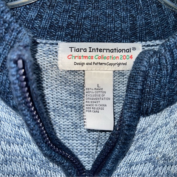 Tiara International Vintage Cardigan Sweater-Full Zip-Polar Bears-Large - Picture 3 of 8